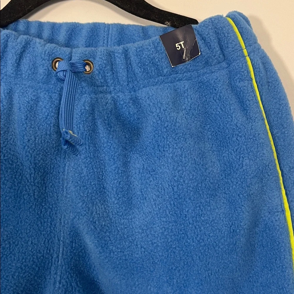 NWT Gap Kids Blue Neon Green‎ Fleece Warm Cozy Sweatpants Bottoms Boys Size 5T